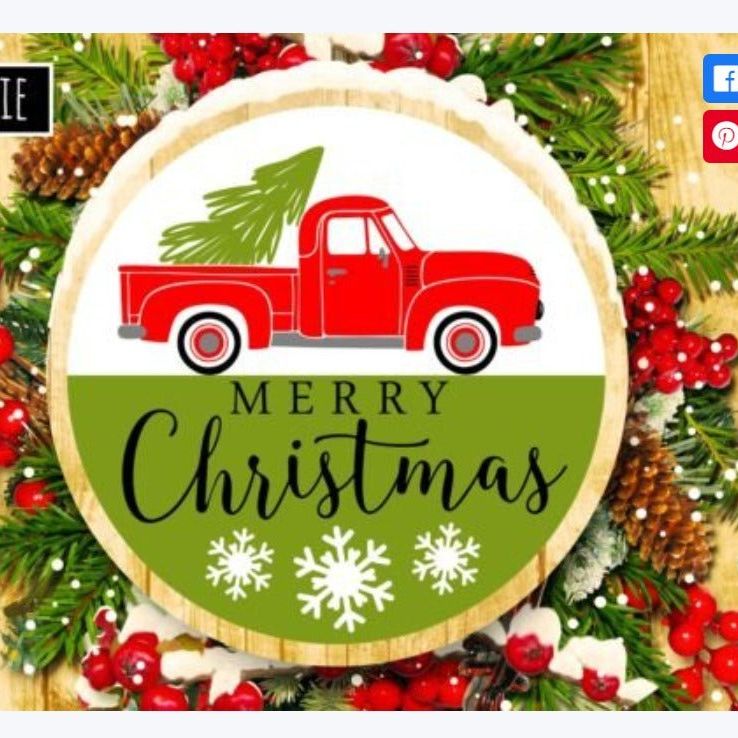 14" Laser Cut Wooden Door Hanger Kit - Christmas Truck - Counter Culture DIY