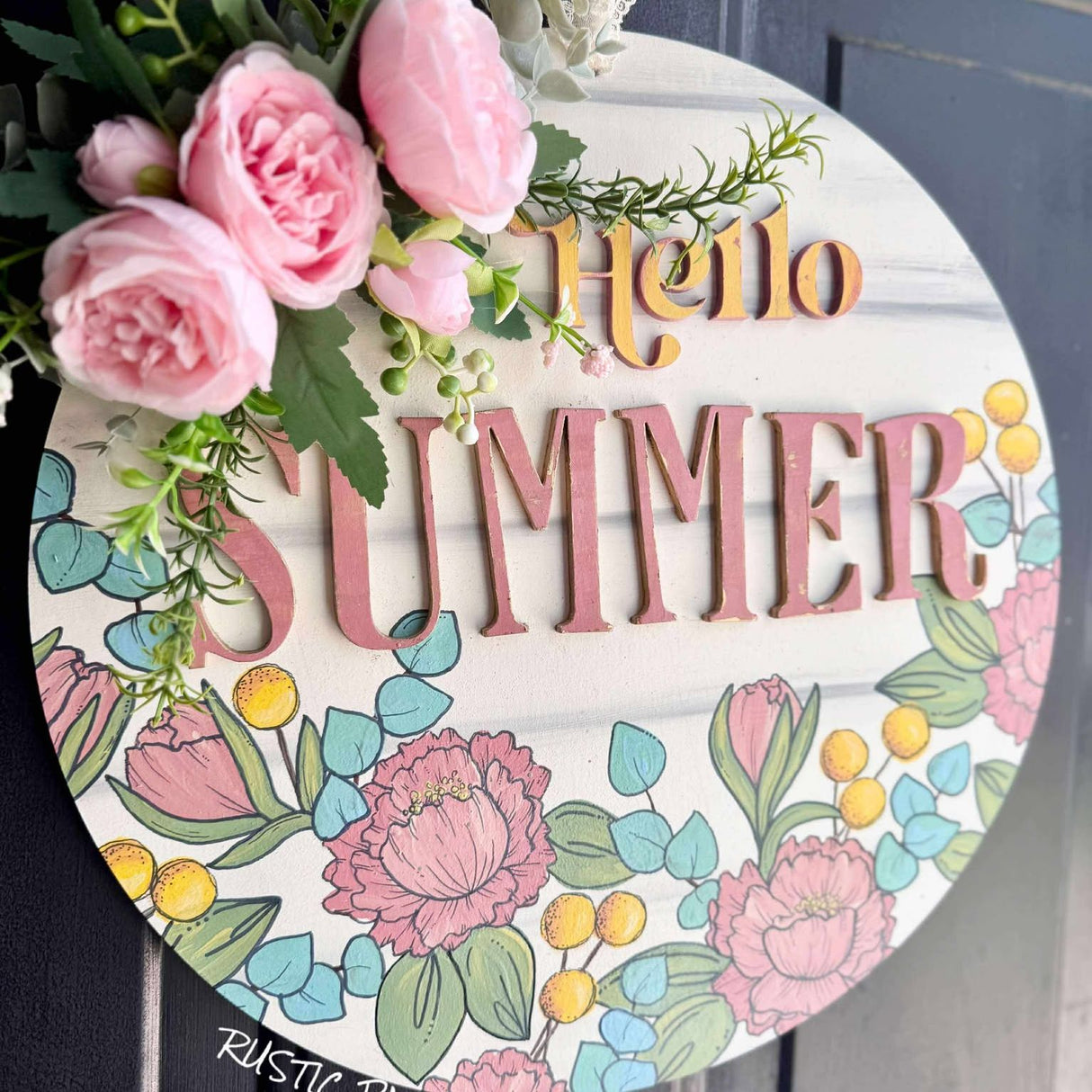 14" Laser Cut Wooden Door Hanger Kit - "Hello Summer" - Counter Culture DIY