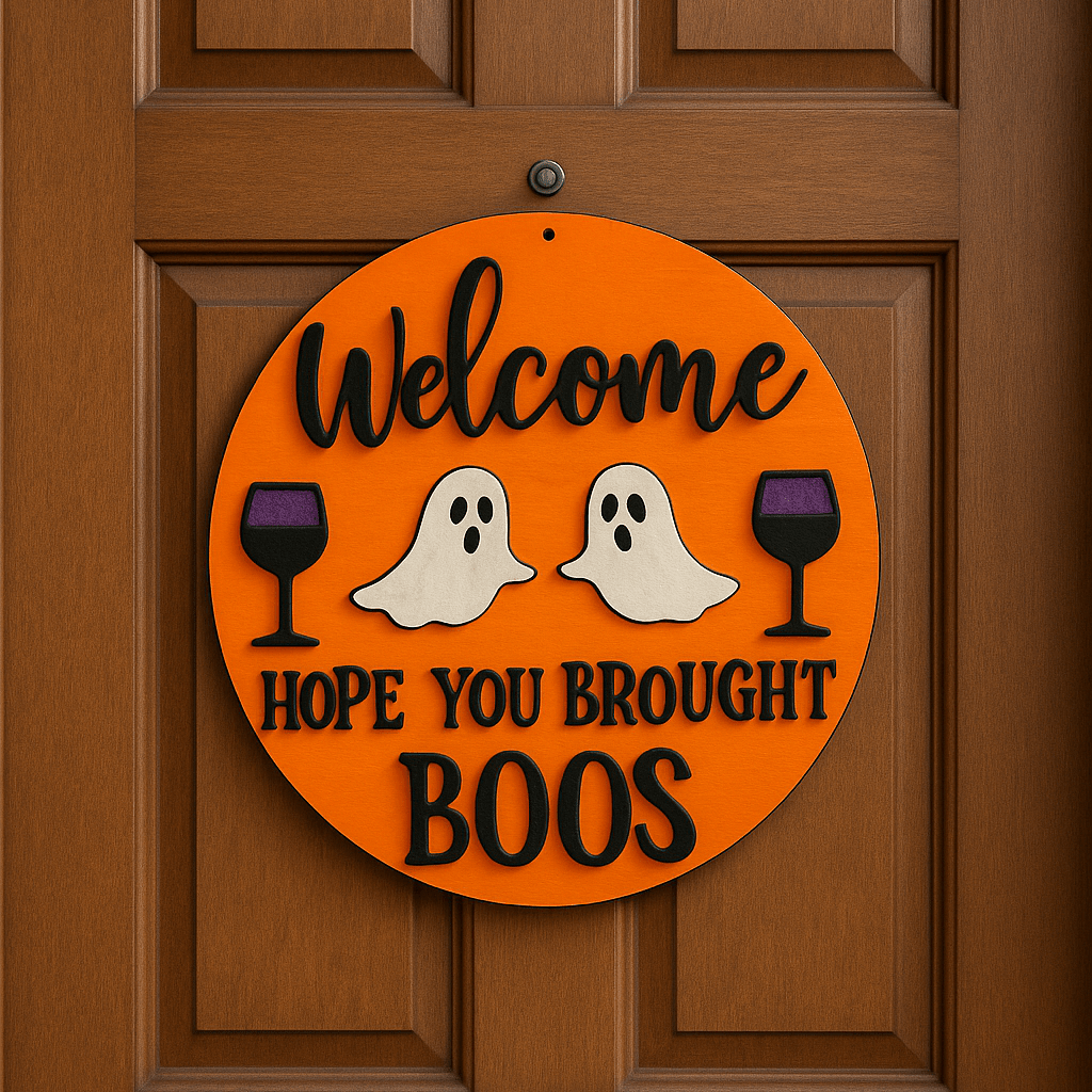 14" Laser Cut Wooden Door Hanger Kit - Welcome Boo's - Counter Culture DIY
