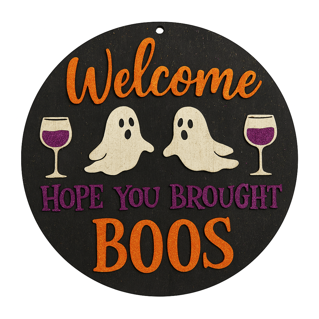 14" Laser Cut Wooden Door Hanger Kit - Welcome Boo's - Counter Culture DIY