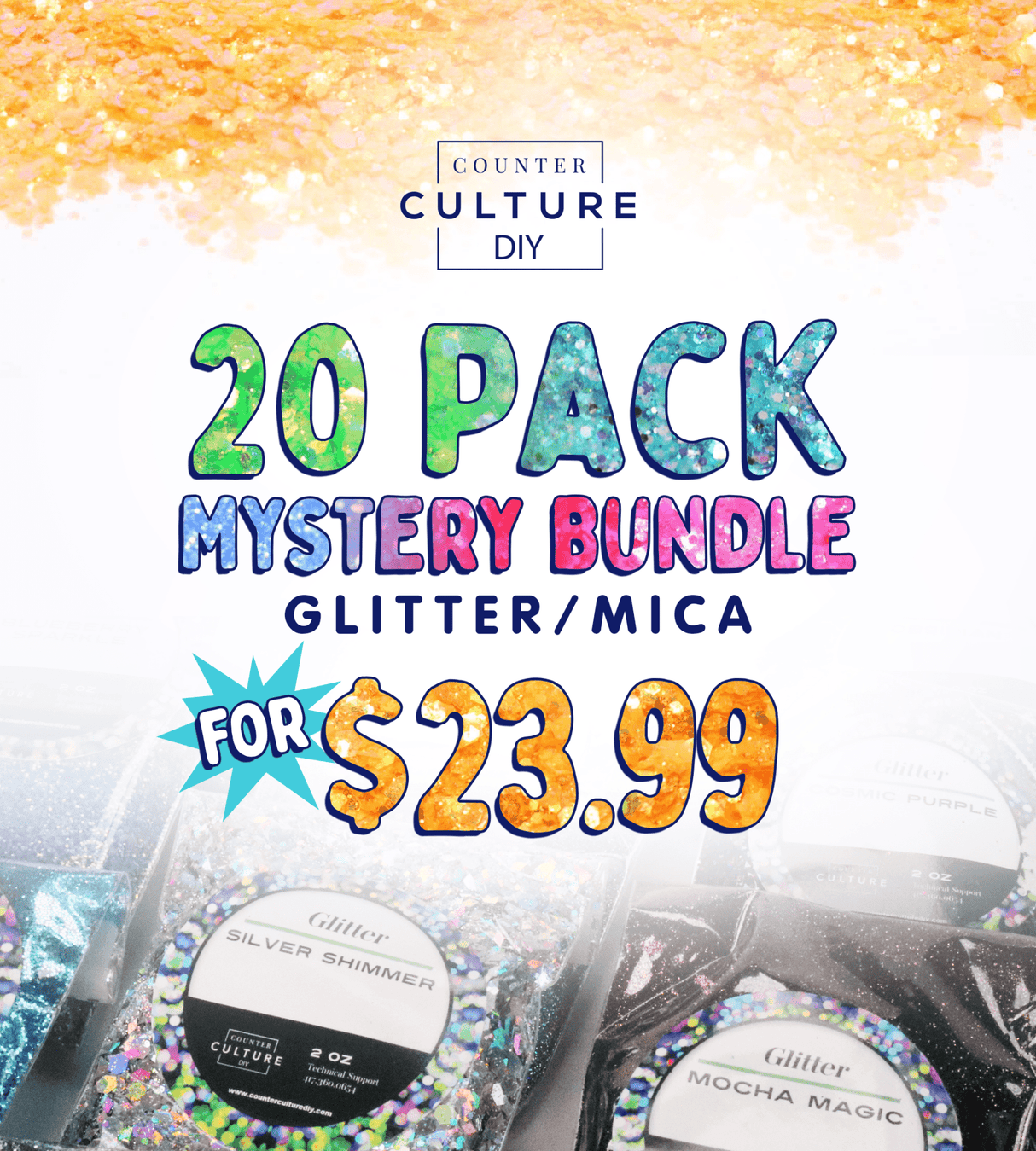 20 Pack Glitter/Mica Bundle - Counter Culture DIY