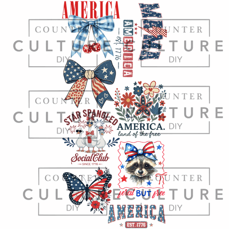 4th of July - DTF Gang Sheet - Counter Culture DIY