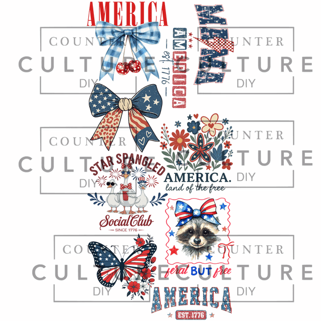 4th of July - DTF Gang Sheet - Counter Culture DIY