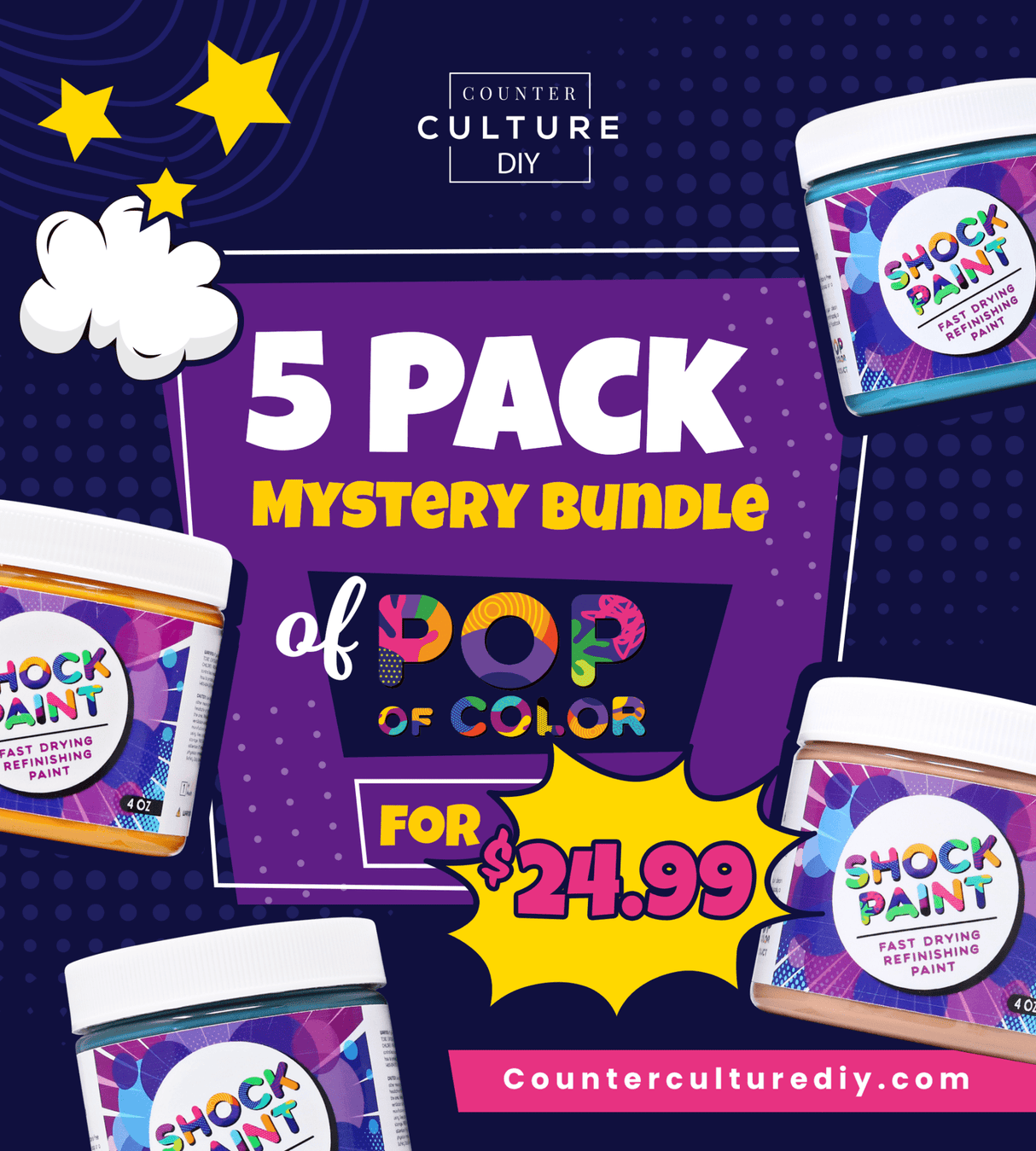 5 pack mystery bundle of Pop of Color - Counter Culture DIY