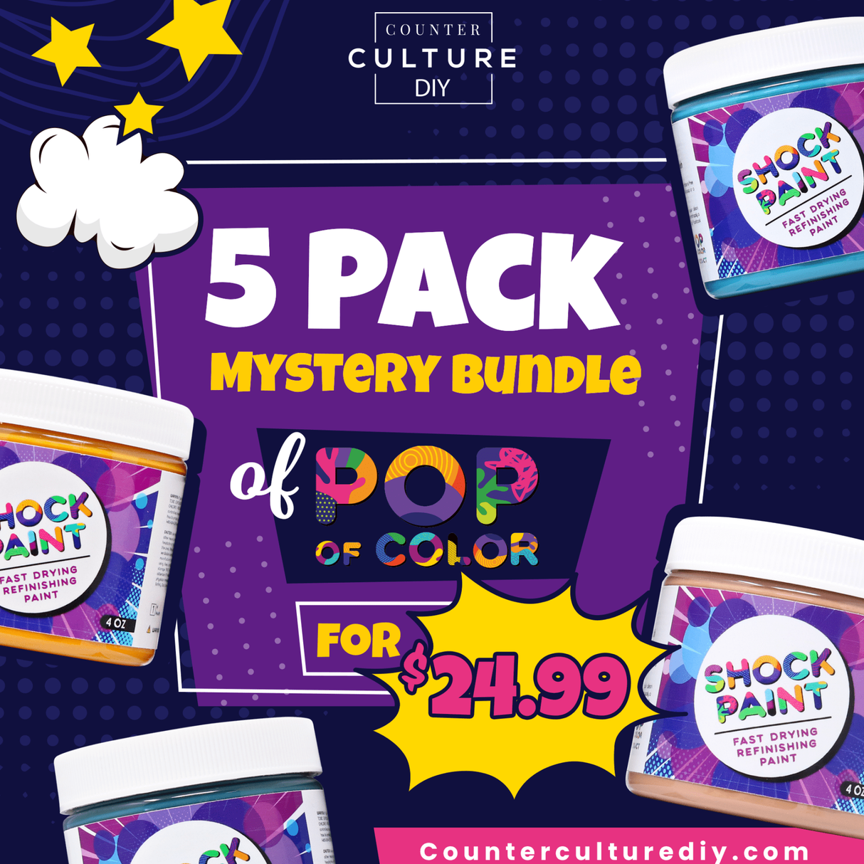 5 pack mystery bundle of Pop of Color - Counter Culture DIY