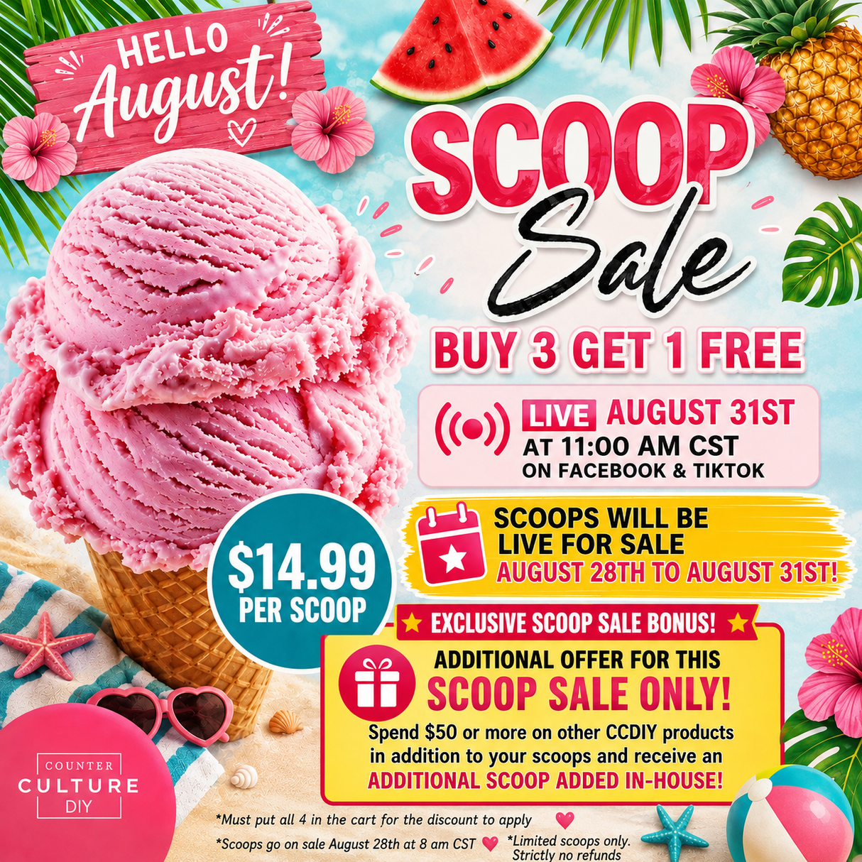 Scoops- BUY 3 Get one FREE (MUST PUT 4 in YOUR CART) - Counter Culture DIY product image 1