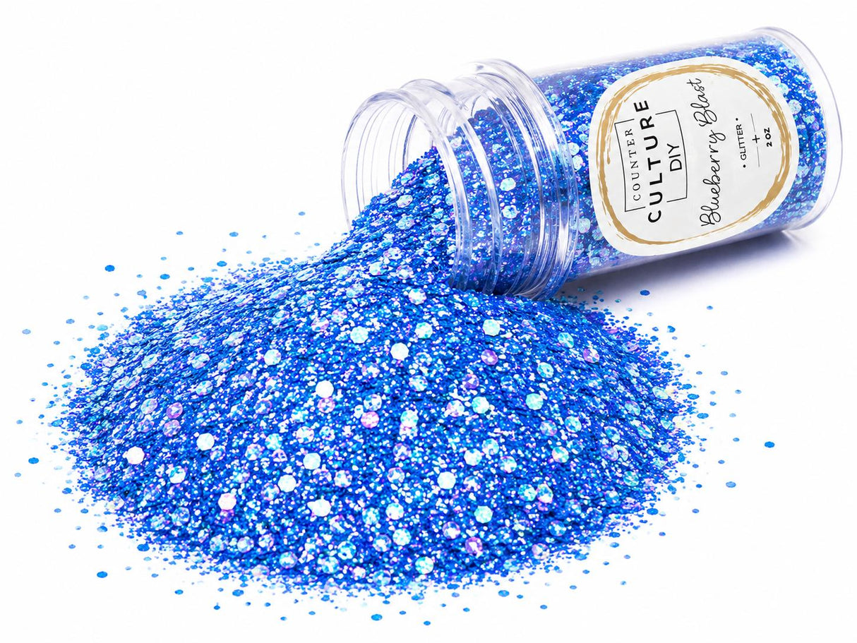Blueberry Blast Medium Glitter: 2 oz Jar