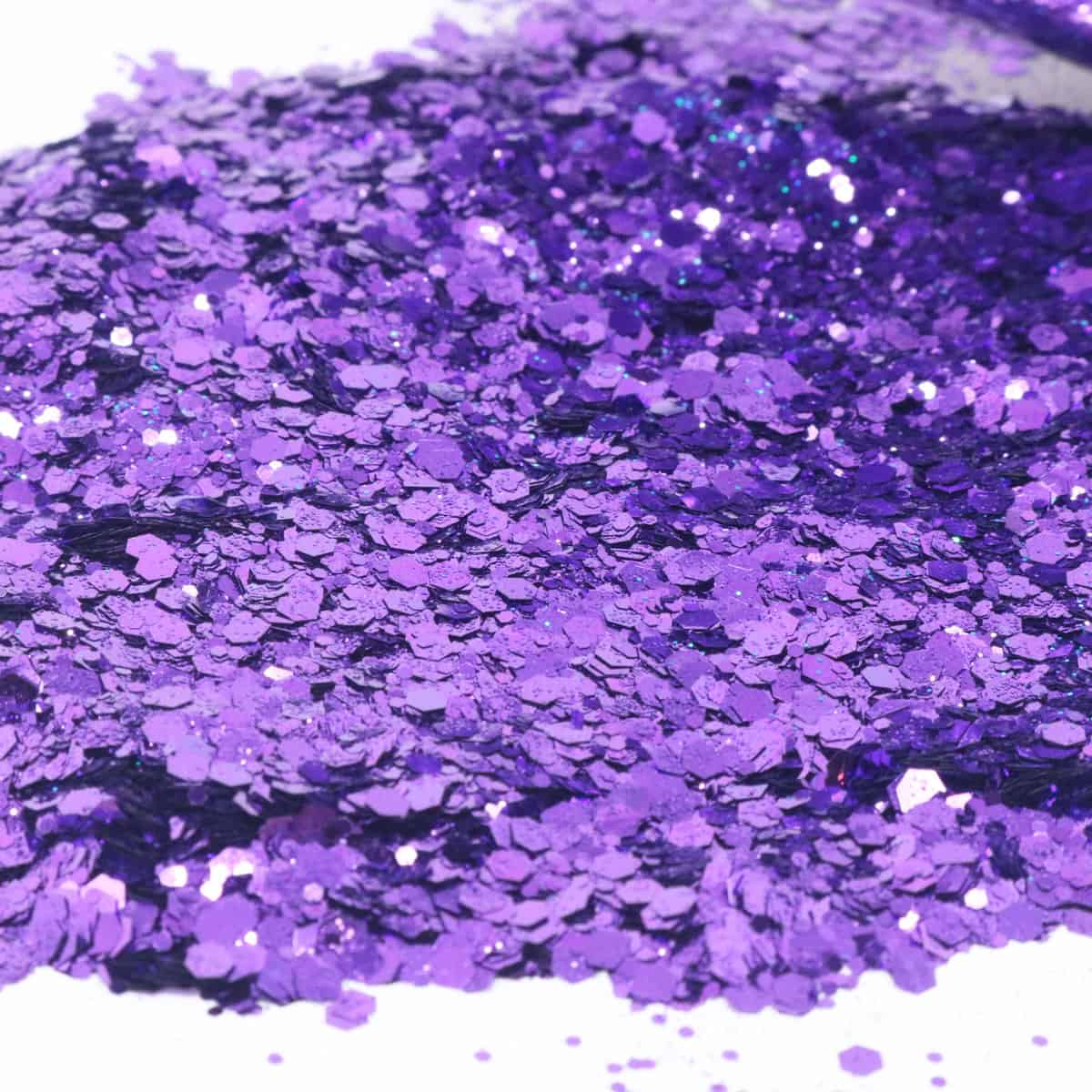 Purple hexagon glitter