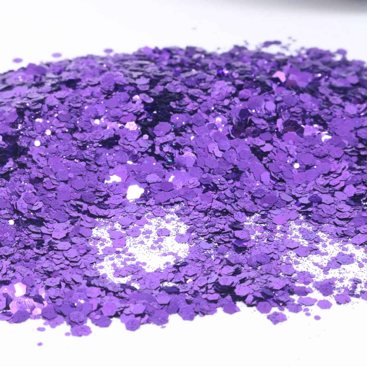 Purple hexagon glitter