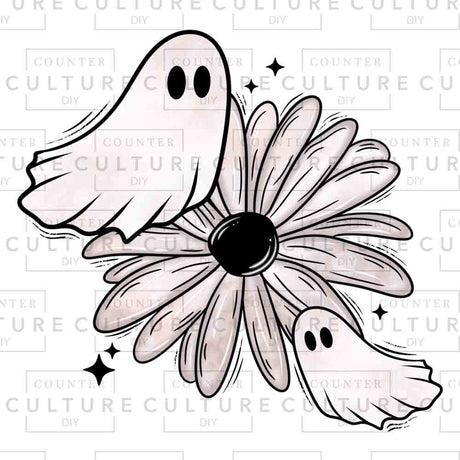 Floral Ghost DTF transfer