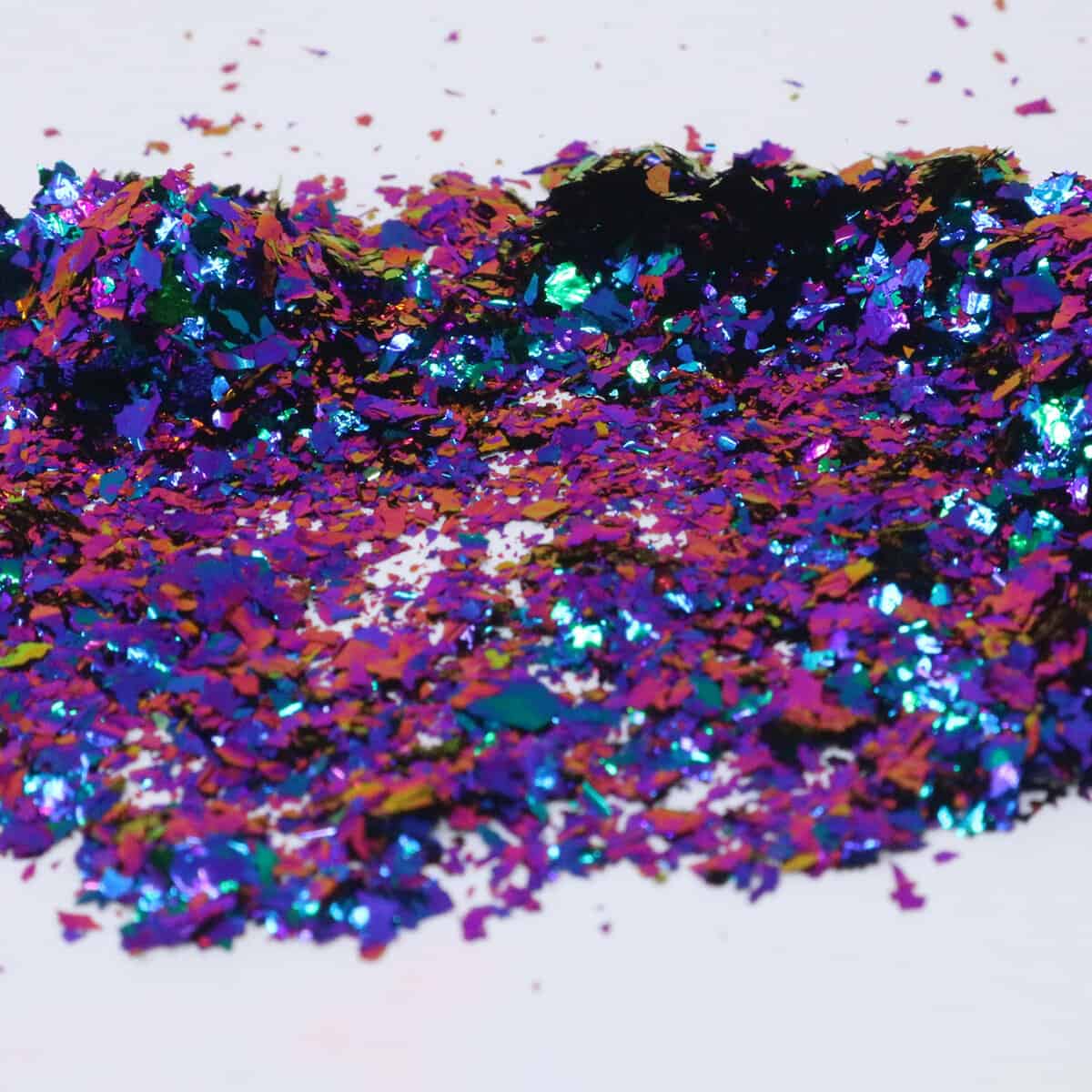 Blue and purple chroma glitter flakes