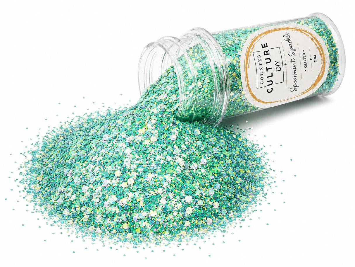 Spearmint Sparkle Medium Glitter: 2 oz Jar