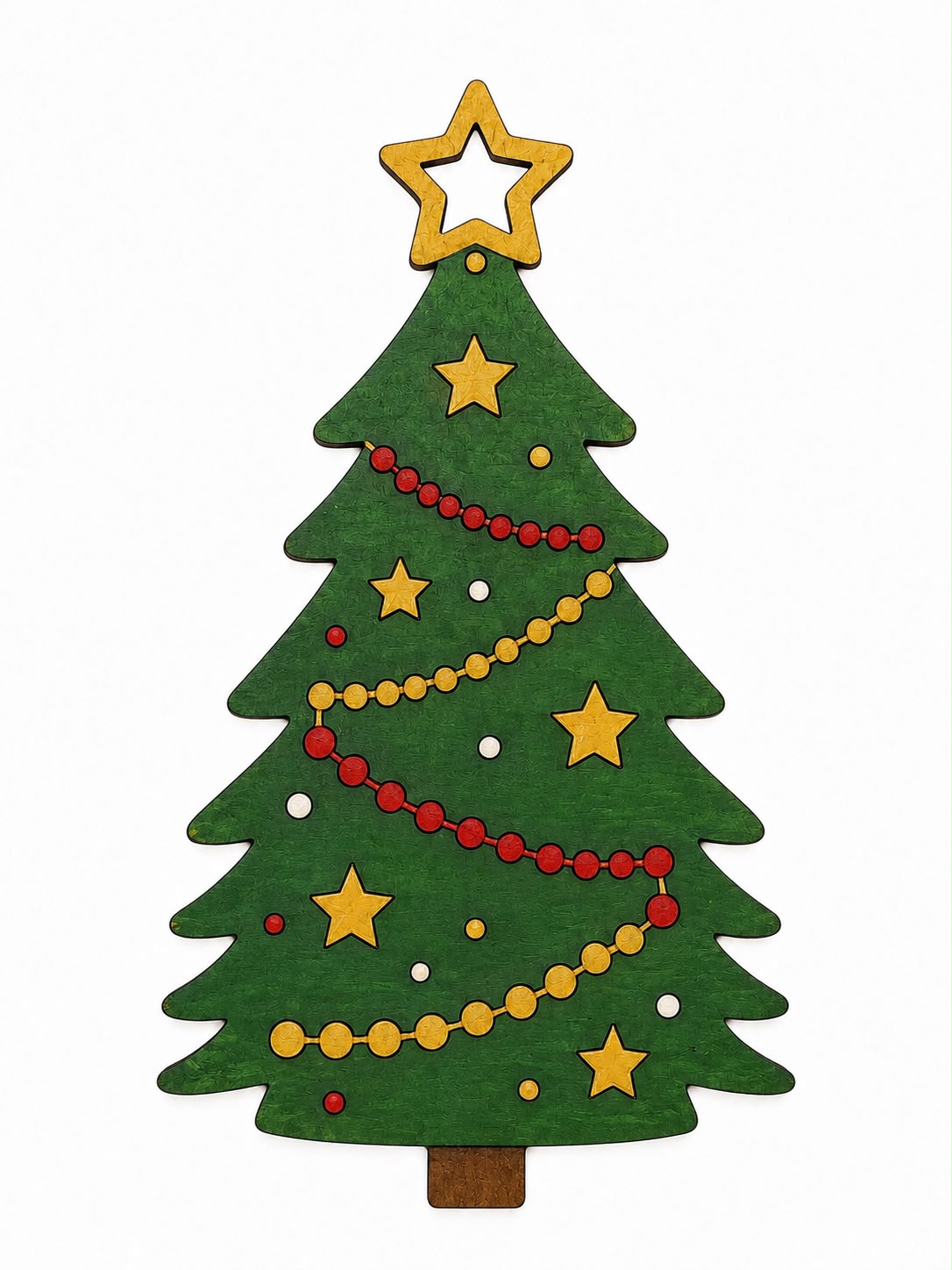 Christmas tree paintable ornament blank, 3 inches wide, alternate view 2