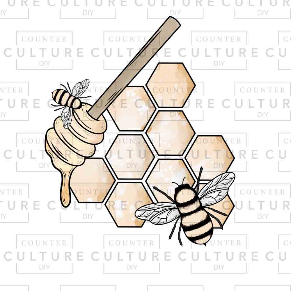 Bees and Honey DTF Transfer - Counter Culture DIY