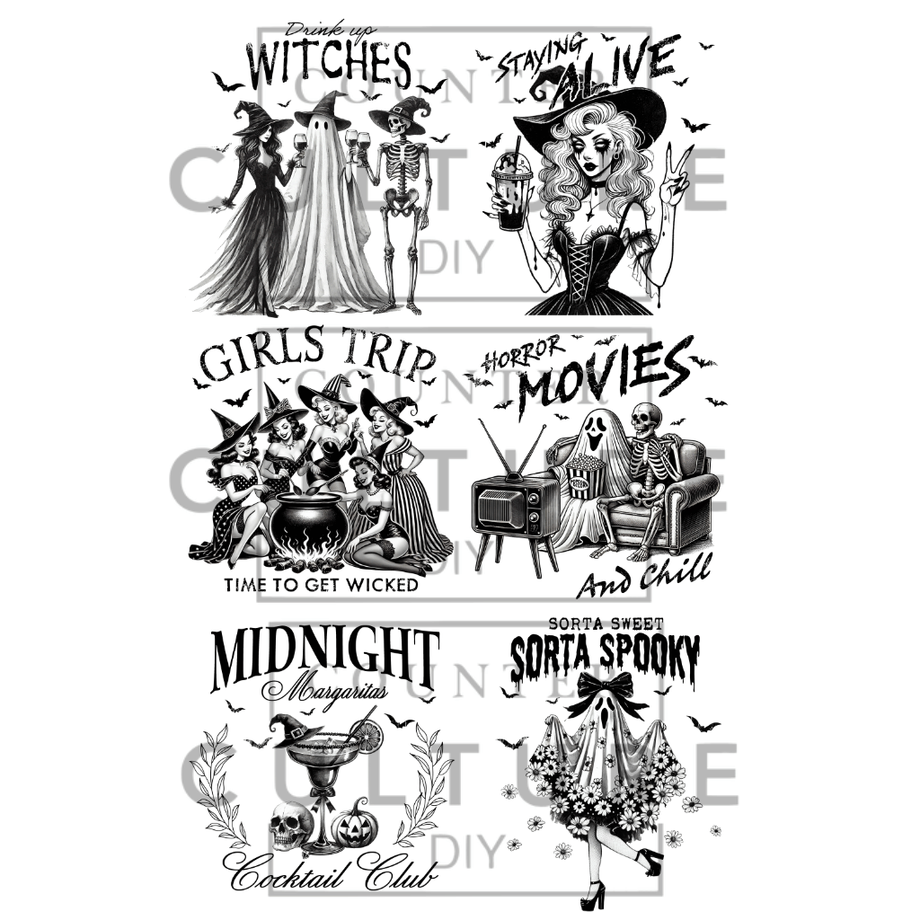 Black and White Fall DTF Gang Sheet - Counter Culture DIY