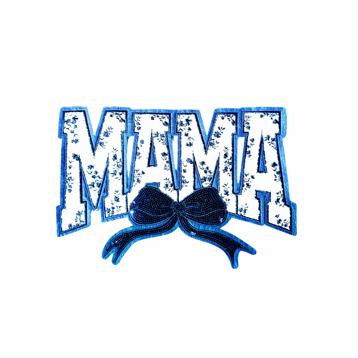 Blue "MAMA" Chenille Patch - Counter Culture DIY