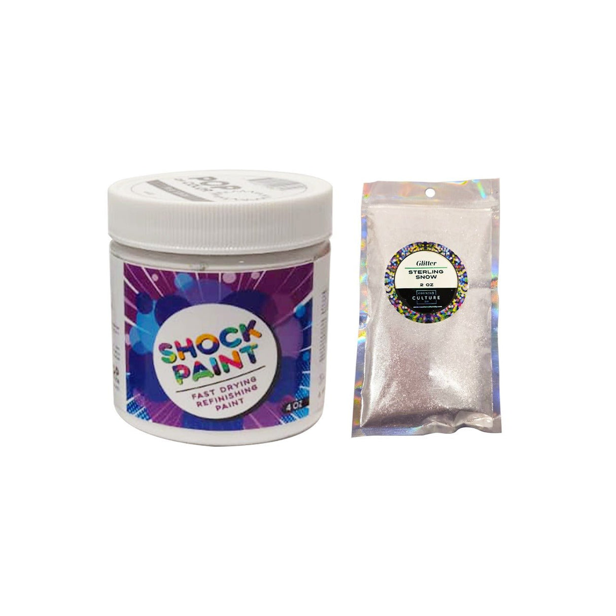 🎄 Christmas Basics Bundle – Pop of Color Paints & Matching Glitters | Holiday Red, White & Green Set - Counter Culture DIY