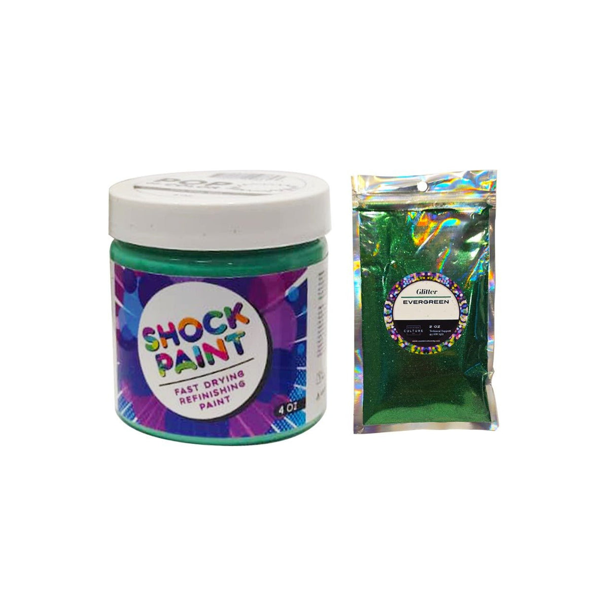 🎄 Christmas Basics Bundle – Pop of Color Paints & Matching Glitters | Holiday Red, White & Green Set - Counter Culture DIY