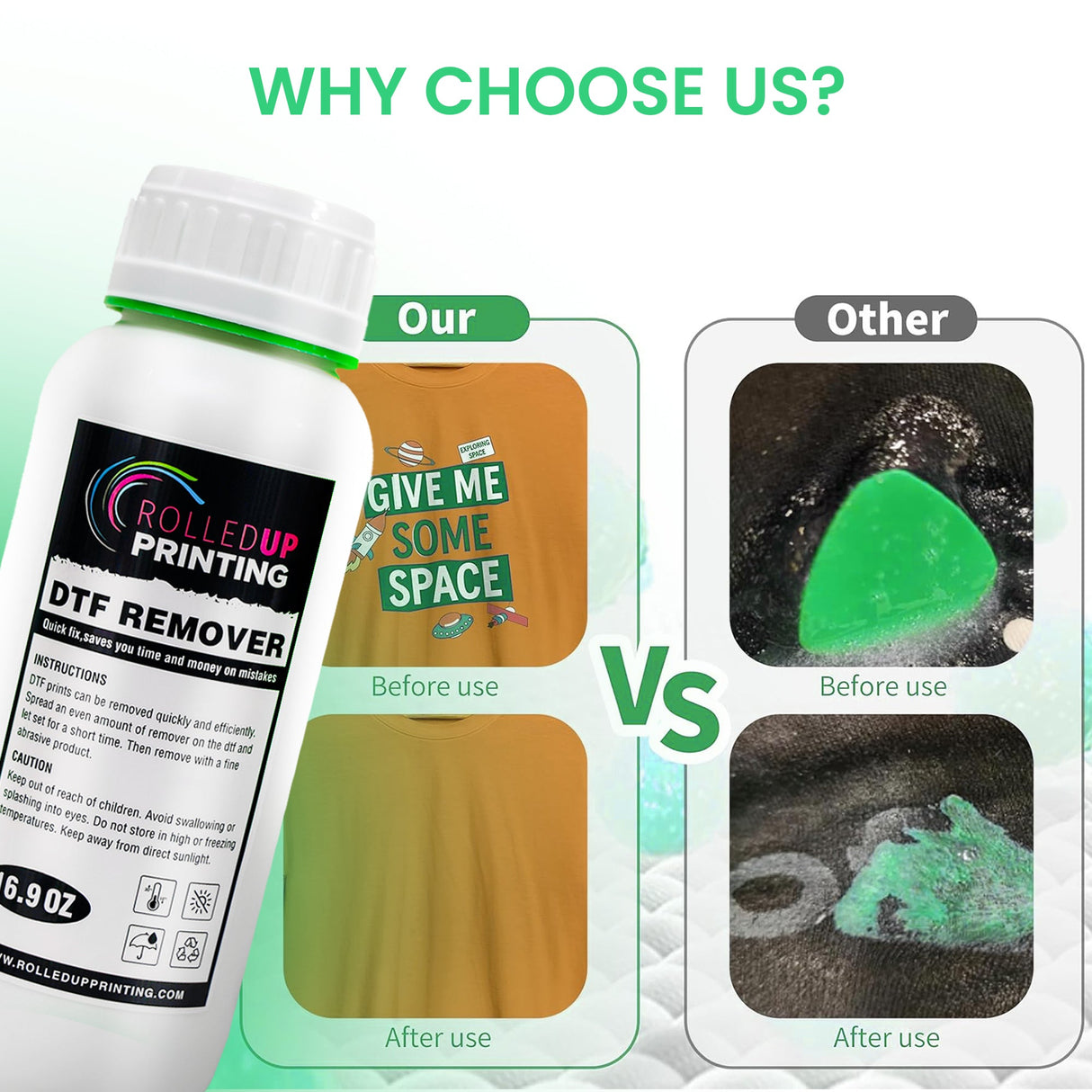 DTF Remover - 16.9 fl oz | Rolled - Up Printing - Counter Culture DIY