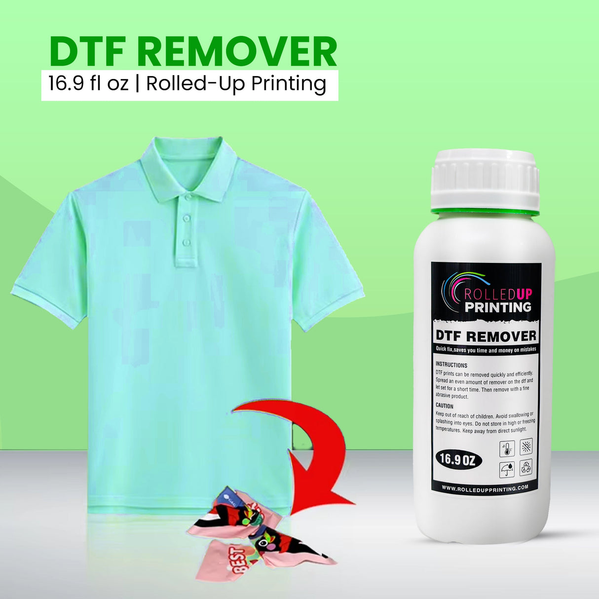 DTF Remover - 16.9 fl oz | Rolled - Up Printing - Counter Culture DIY