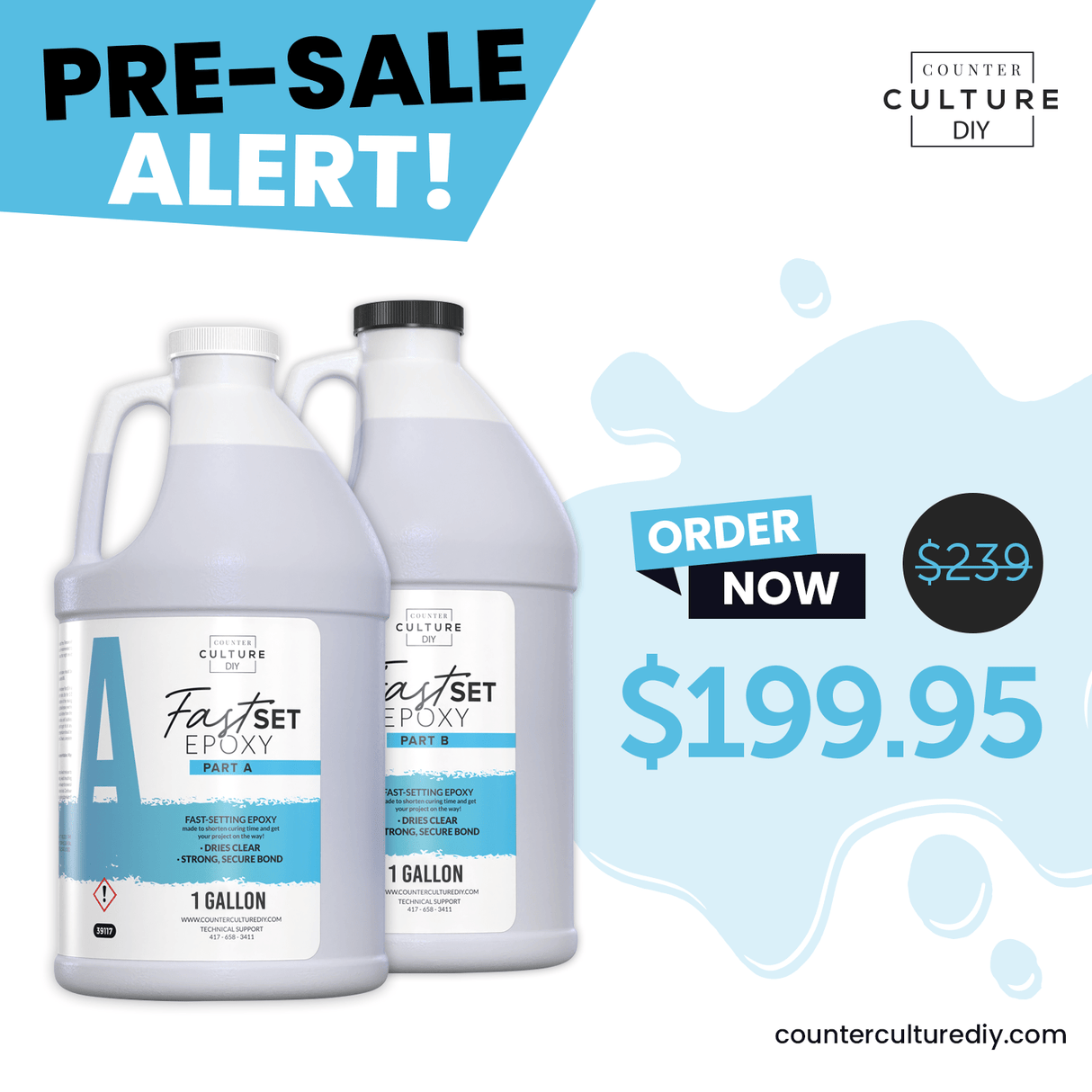 Fast Set Epoxy - High Gloss Finish - Counter Culture DIY