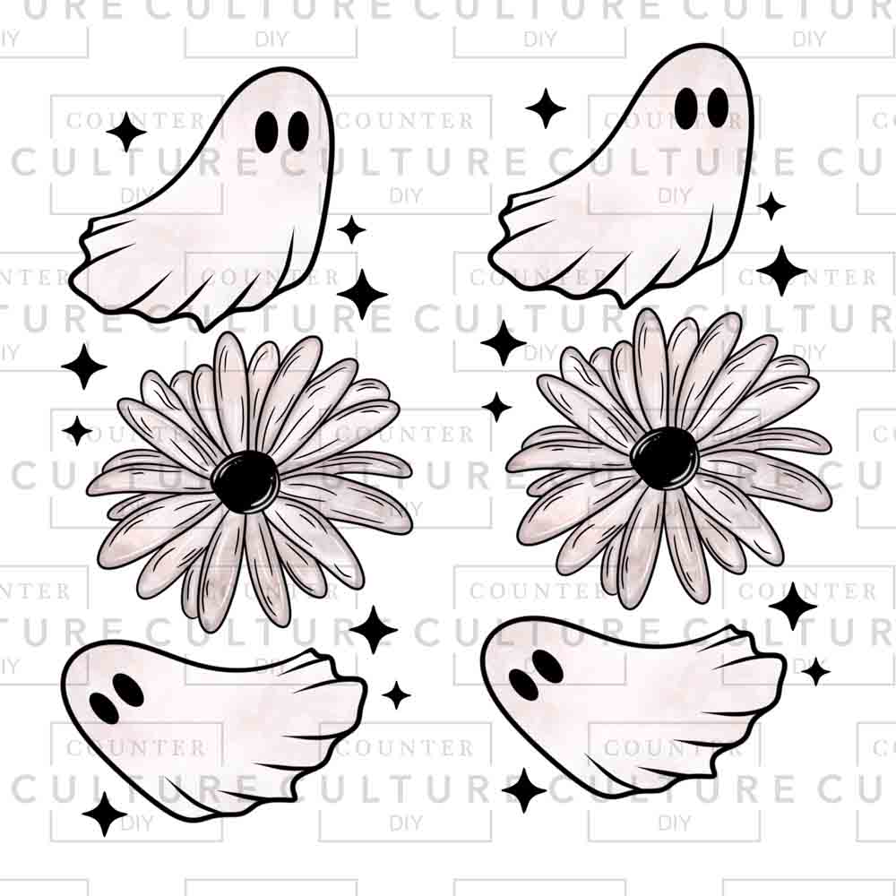 Floral Ghost Sleeve DTF Transfer - Counter Culture DIY