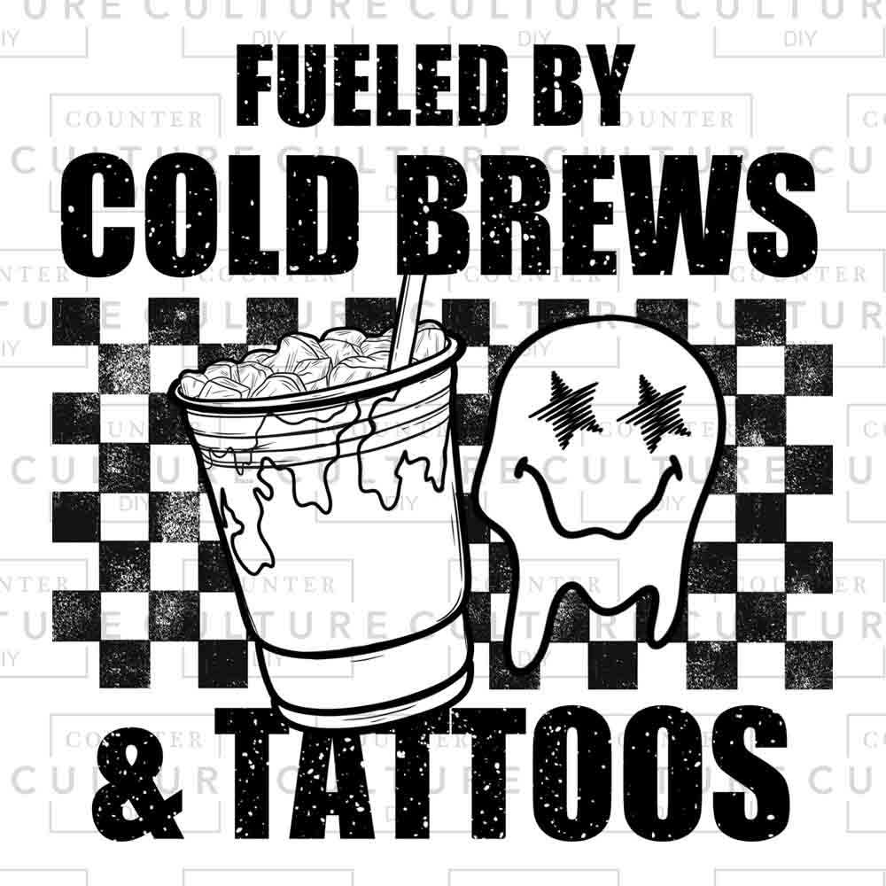 Fueled By Cold Brews UV DTF - Counter Culture DIY
