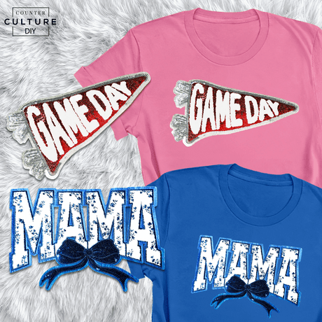 Game Day Chenille Patch – Red & Silver Sequin Spirit! - Counter Culture DIY