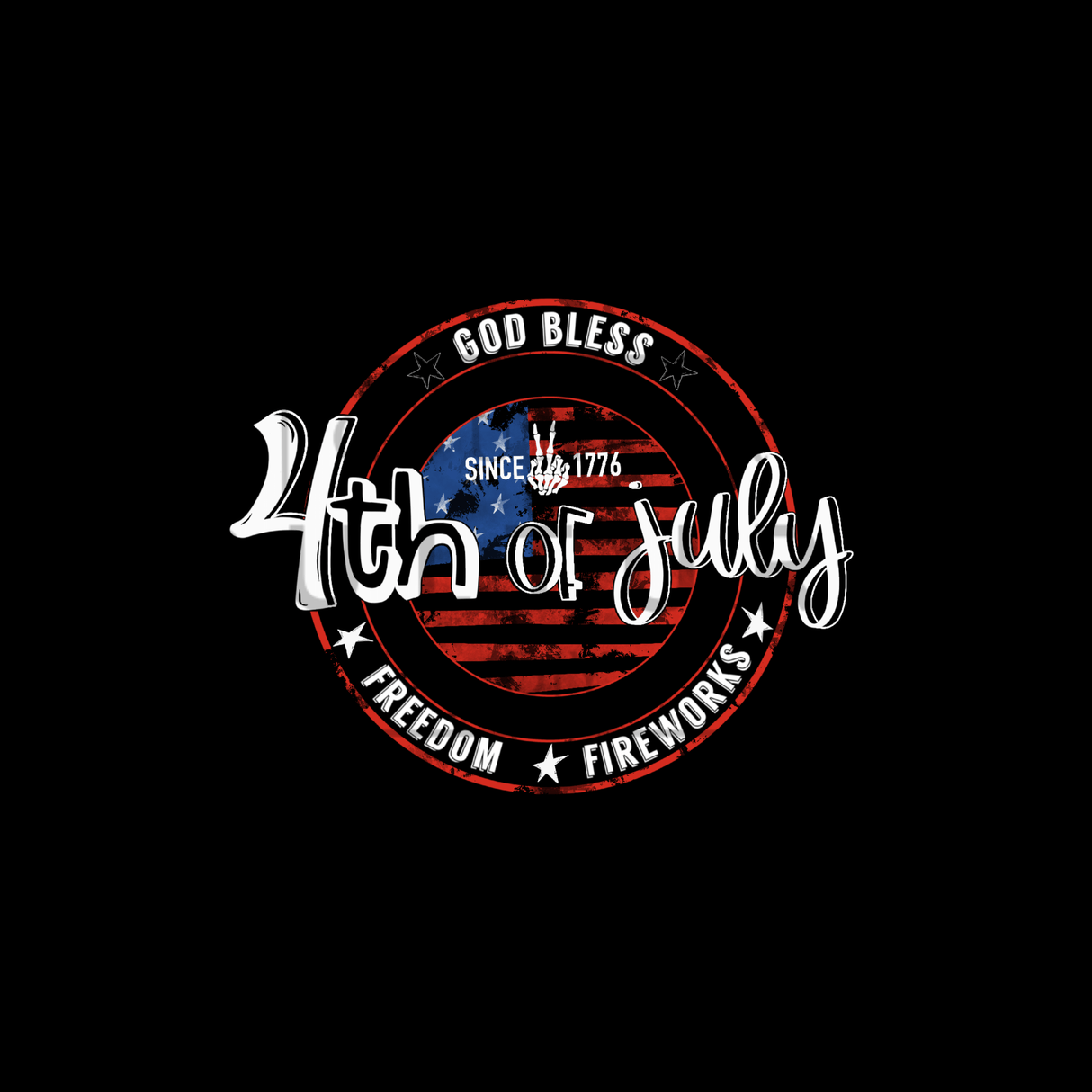 4th of JULY - 4x4 DTF decal