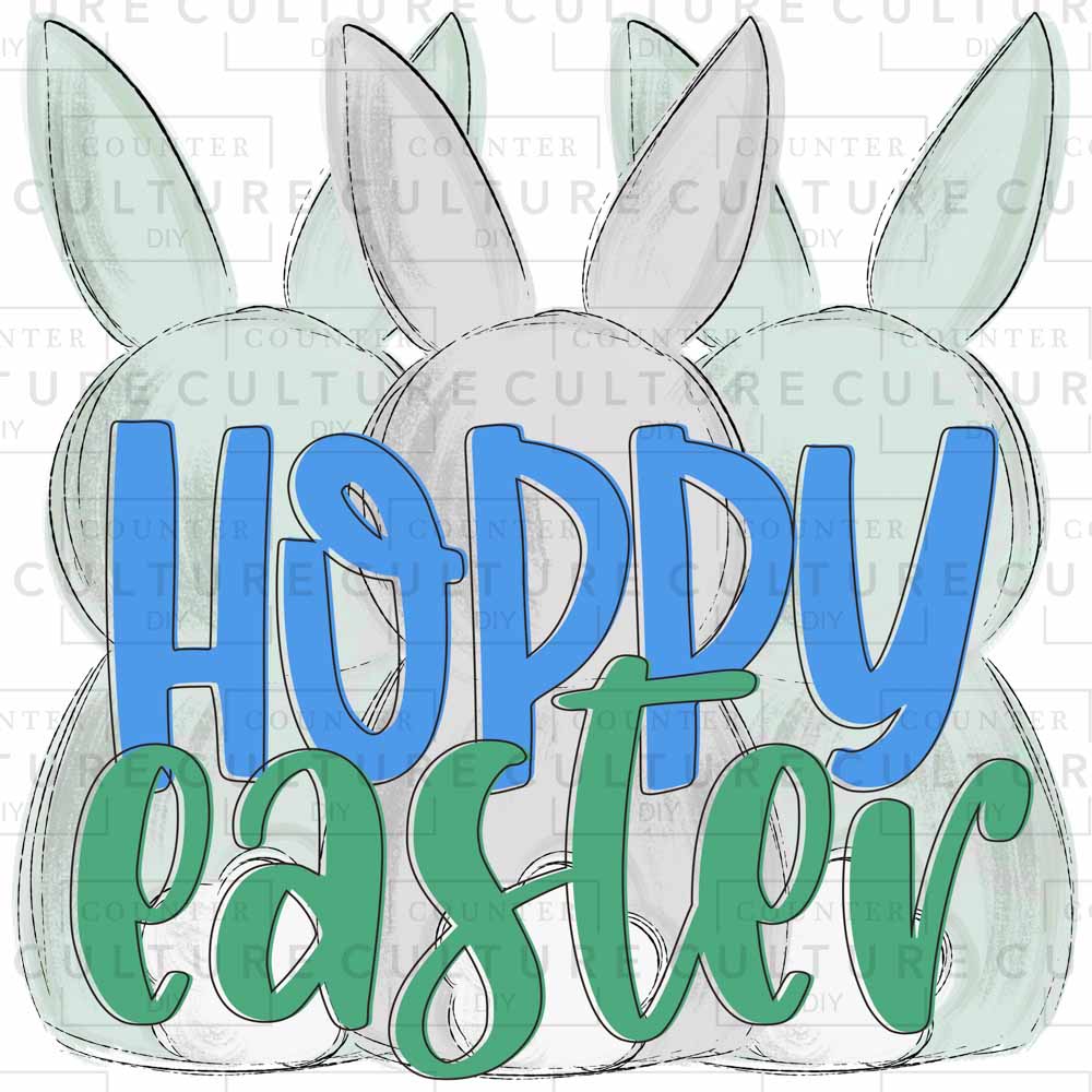 Hoppy Easter Blue DTF Transfer - Counter Culture DIY