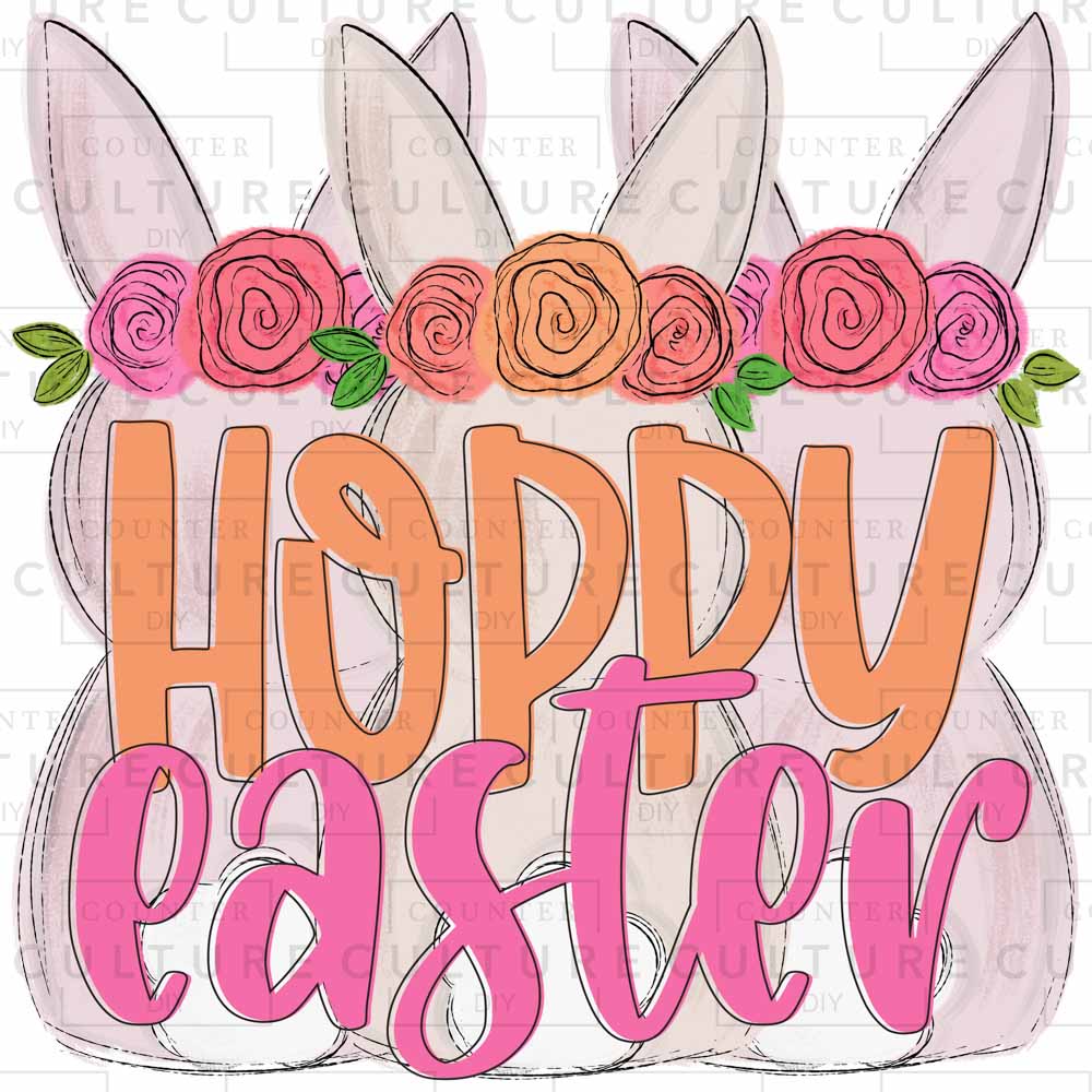 Hoppy Easter Pink DTF Transfer - Counter Culture DIY