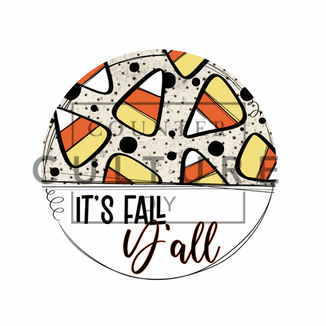 *It's Fall Y'all - 14″ Round Door Hanger Blank With DTF Transfer - Counter Culture DIY