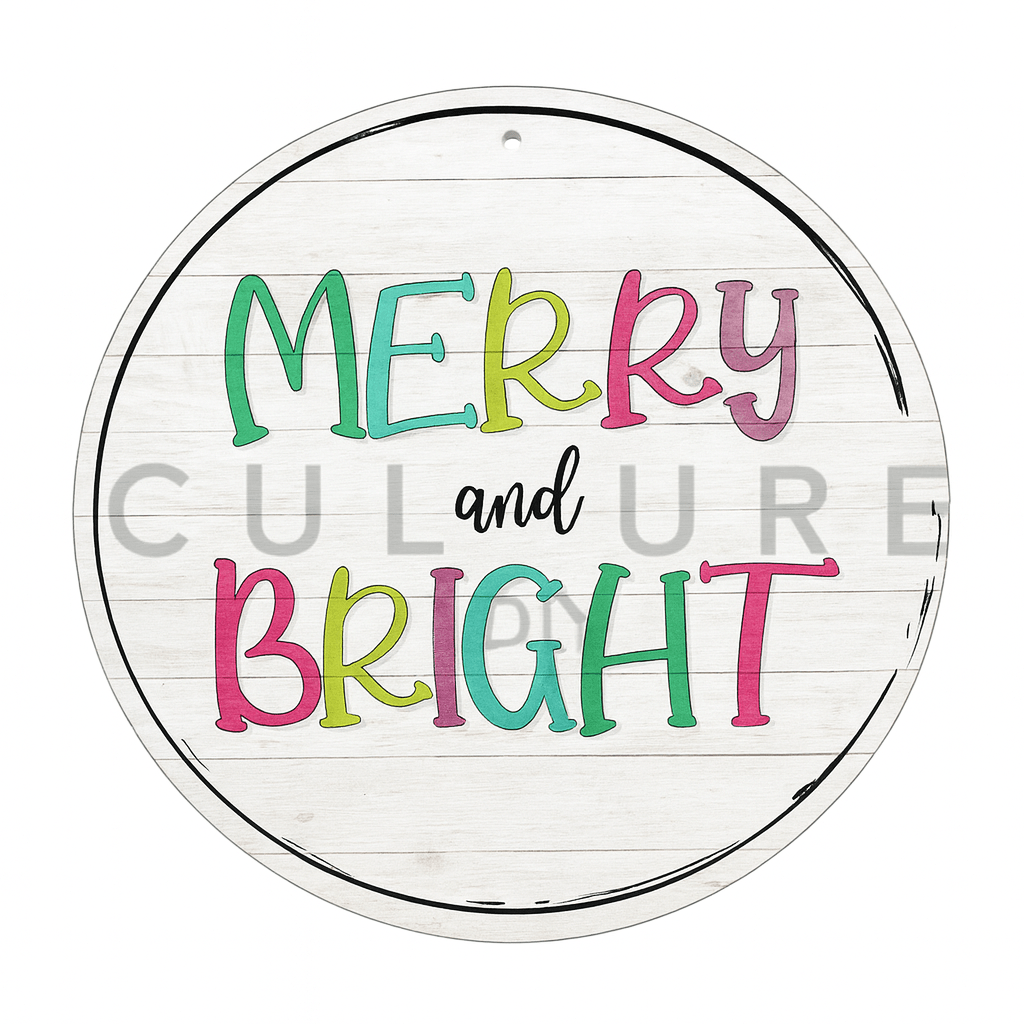 Merry & Bright - DTF Round - Counter Culture DIY
