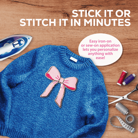 Pink Chenille Bow Patch - Counter Culture DIY