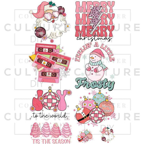 Pink Christmas 2 DTF Gang Sheet - Counter Culture DIY