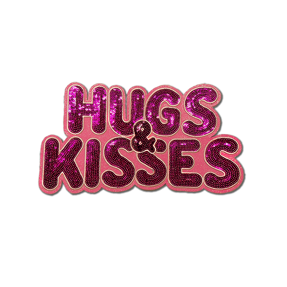 Pink "Hugs & Kisses" Chenille Patch - Counter Culture DIY