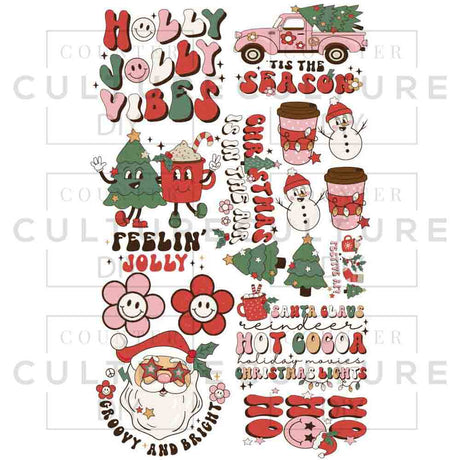 Retro Christmas DTF Gang Sheet - Counter Culture DIY