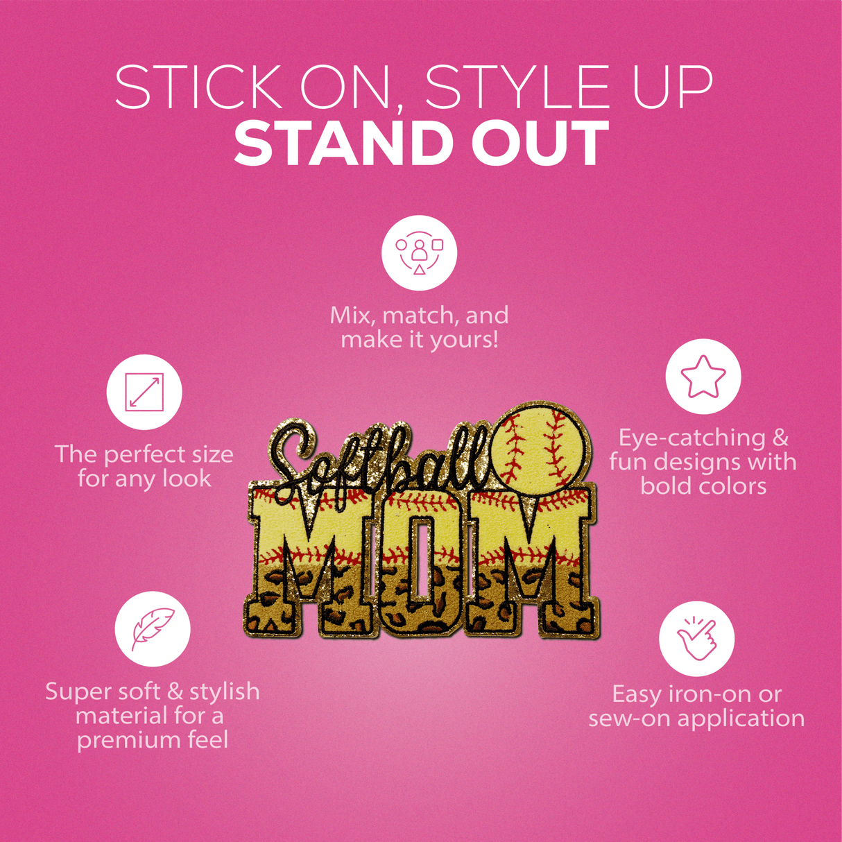 "Softball Mom" Chenille Patch - Counter Culture DIY