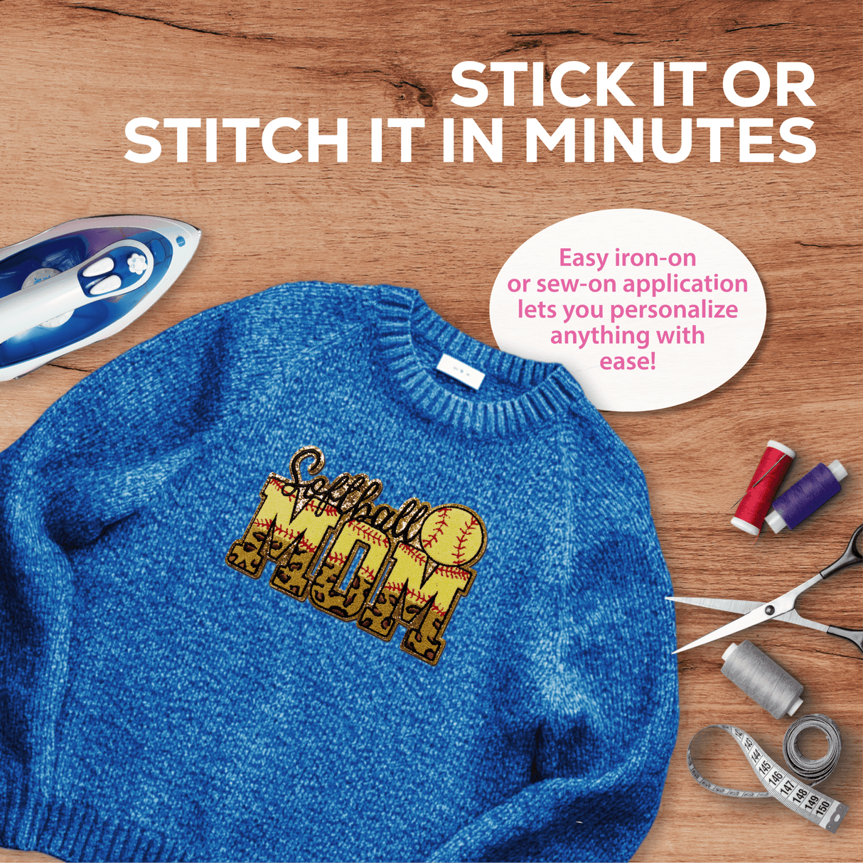 "Softball Mom" Chenille Patch - Counter Culture DIY