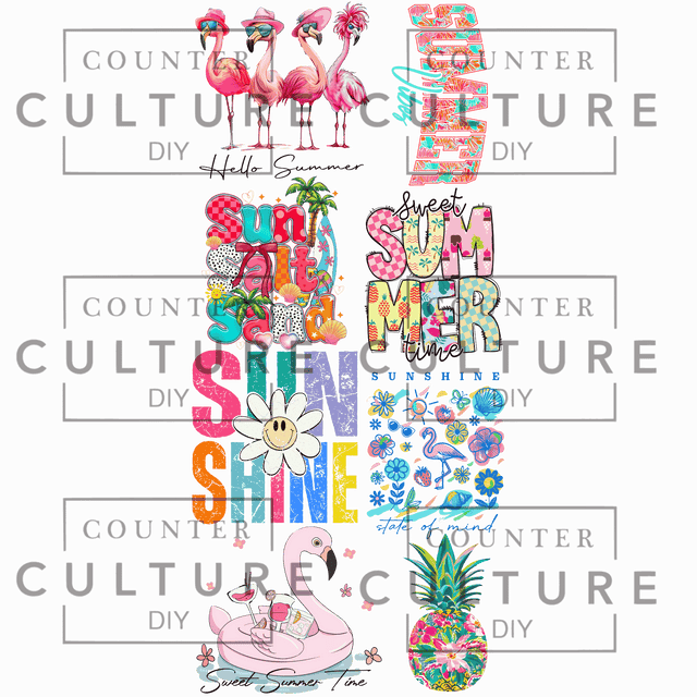 Summer - DTF Gang Sheet - Counter Culture DIY