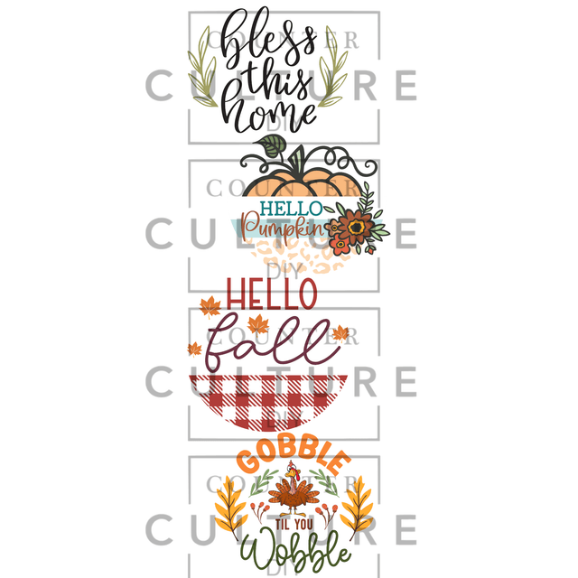 Thankful Door Signs - DTF Gang Sheet - Counter Culture DIY