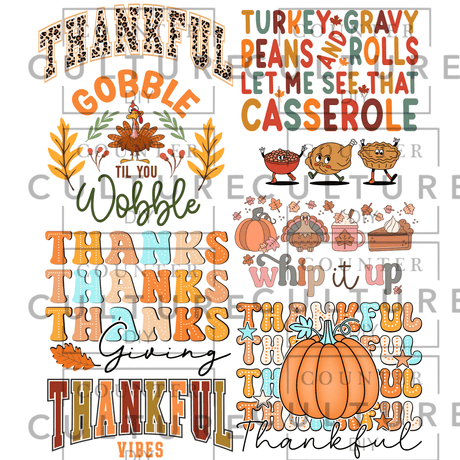 Thanksgiving DTF Gang Sheet - Counter Culture DIY