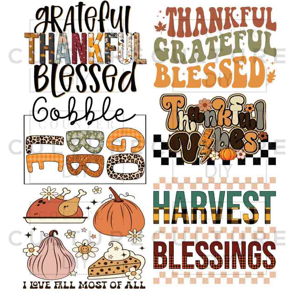 Thanksgiving DTF Gang Sheet - Counter Culture DIY