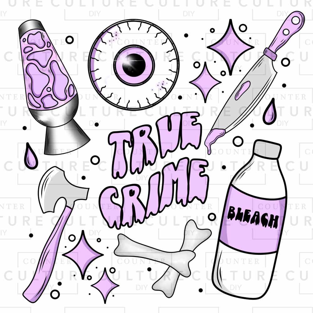 True Crime Purple DTF Transfer - Counter Culture DIY