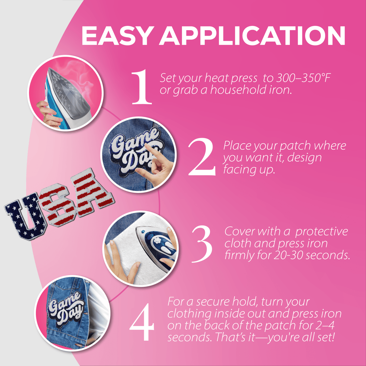 "USA" Flag Pattern Patch – Chenille Patch - Counter Culture DIY