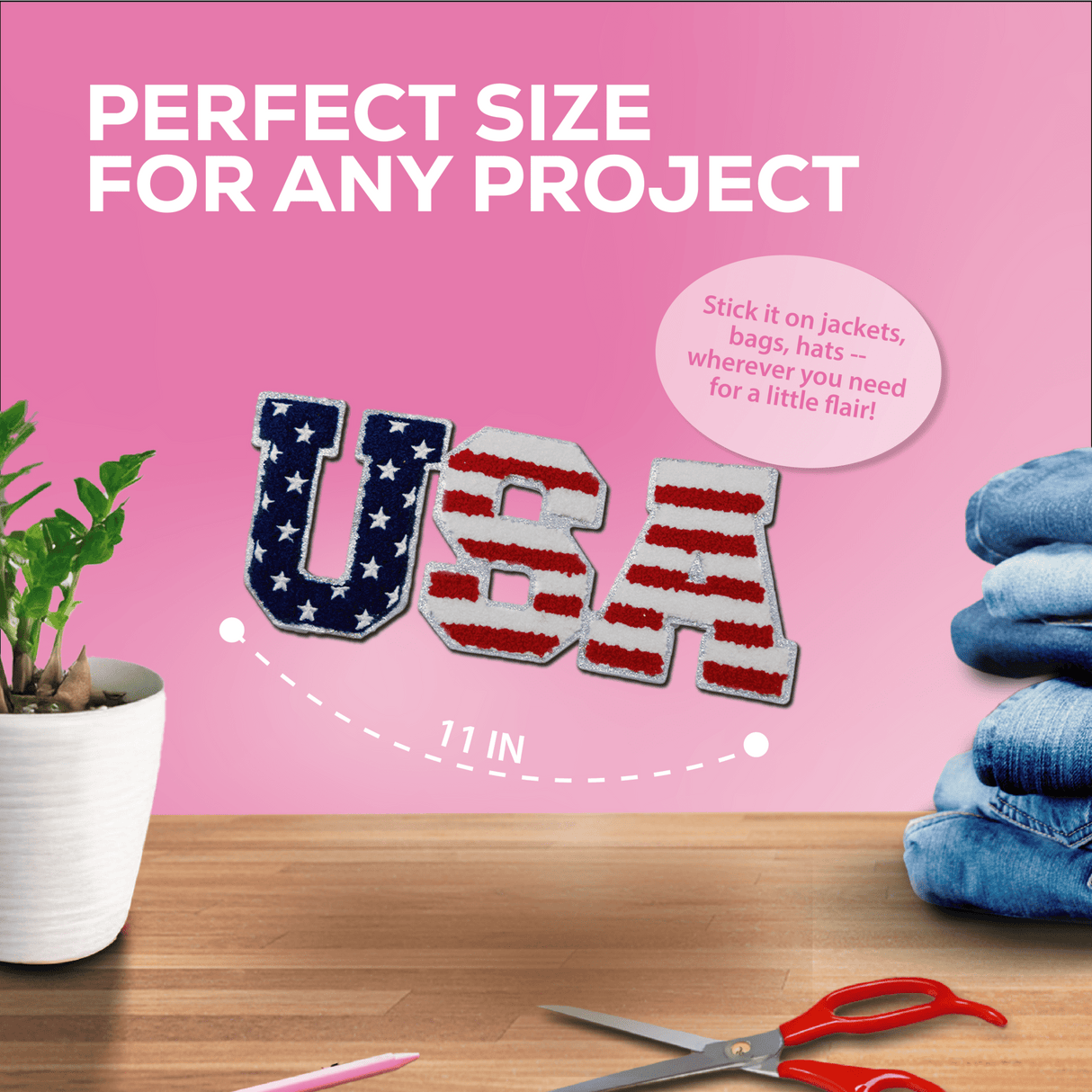 "USA" Flag Pattern Patch – Chenille Patch - Counter Culture DIY