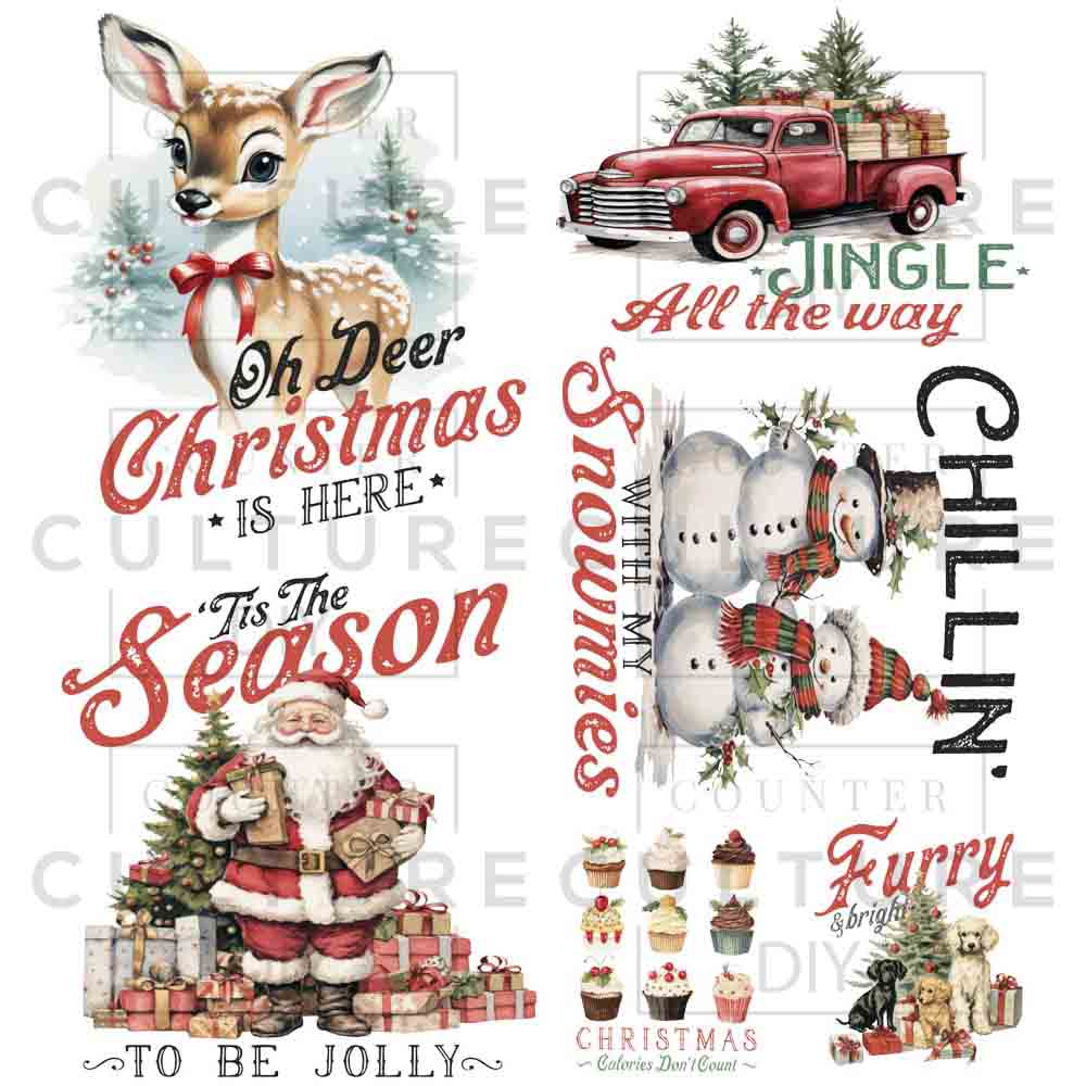 Vintage Christmas DTF Gang Sheet - Counter Culture DIY