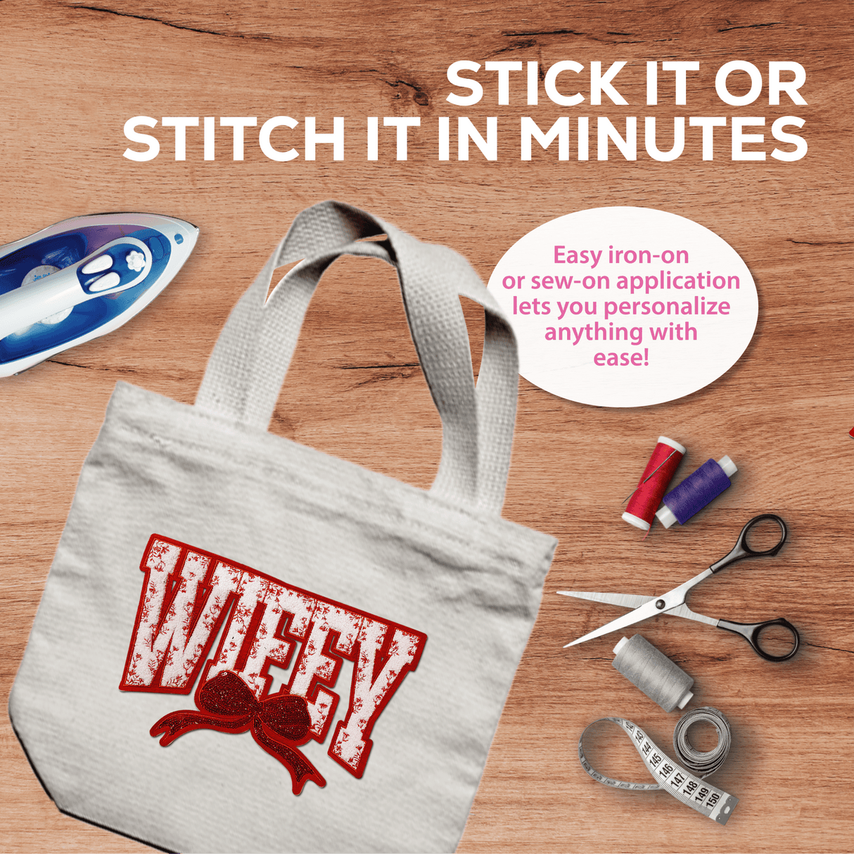 "Wifey" Red Chenille Patch - Counter Culture DIY