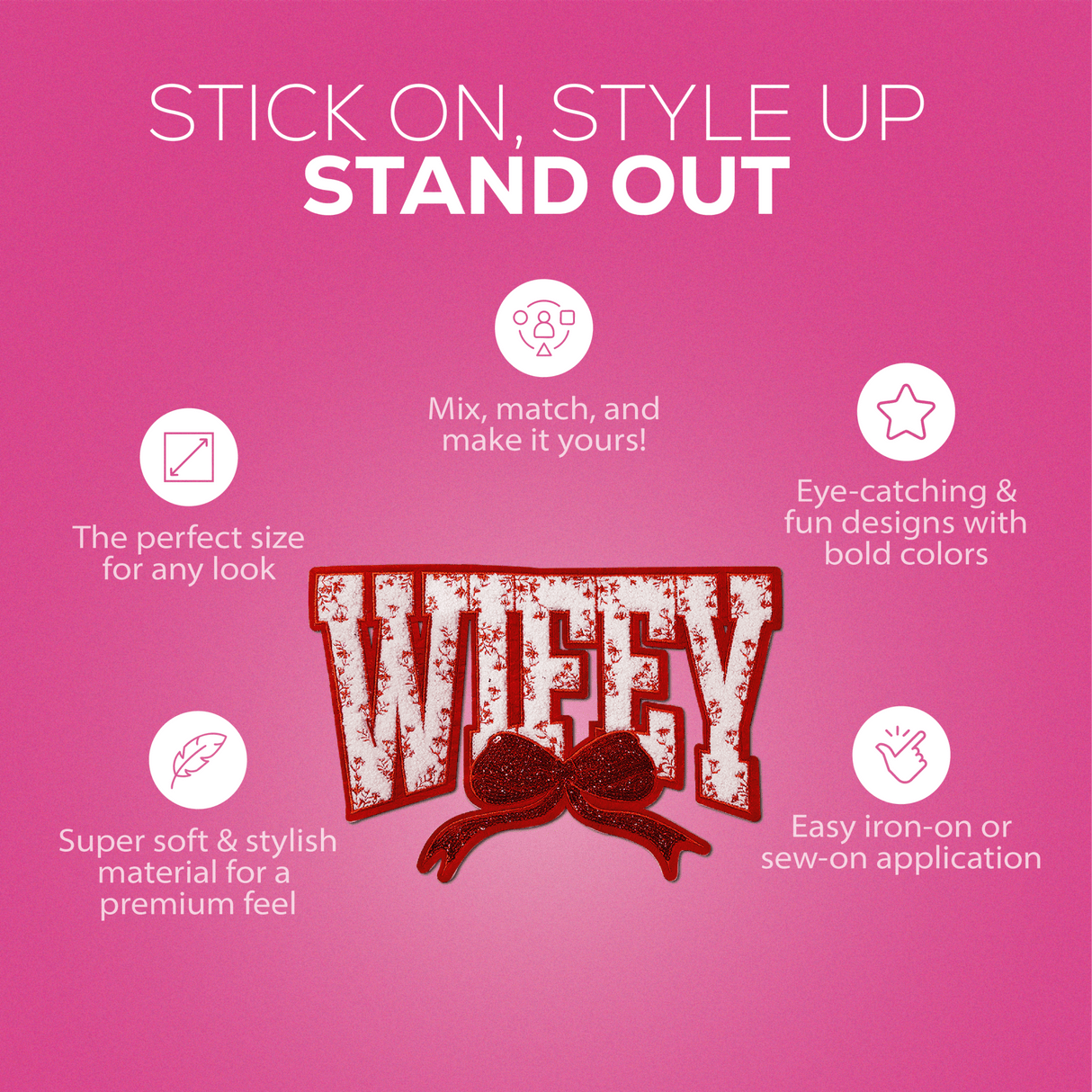 "Wifey" Red Chenille Patch - Counter Culture DIY