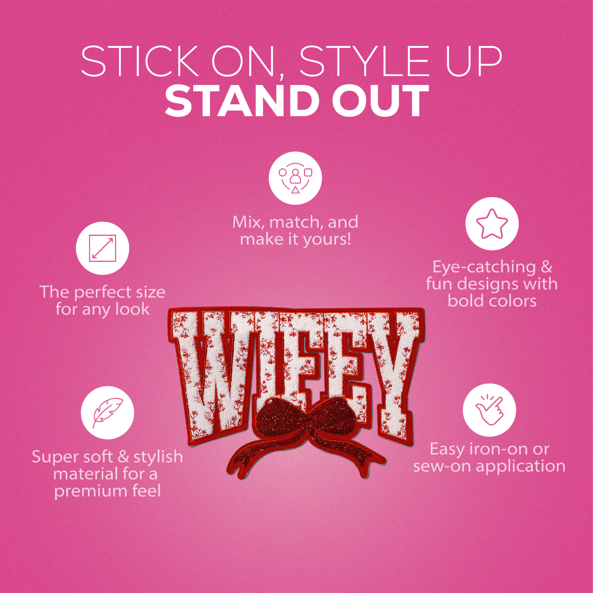 "Wifey" Red Chenille Patch - Counter Culture DIY